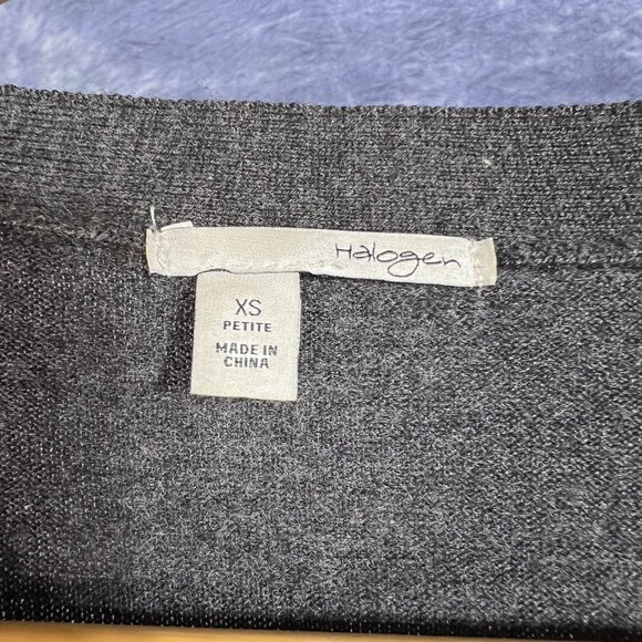 Halogen Gray Merino Wool Cardigan Sweater Sz PXS - Picture 3 of 3